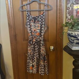 Women’s Floral and Geometric Print Spaghetti Strap SunDress, size XL